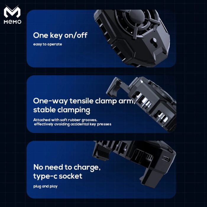 Memo Super Cool DLA7 Two-Gear Adjustment Gaming Phone Cooler With RGB - Image 7