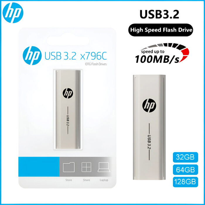 HP x796C USB 3.2 Type-C & USB-A Dual Connector OTG Flash Drive with 32GB, 64GB, or 128GB Capacity - Image 1