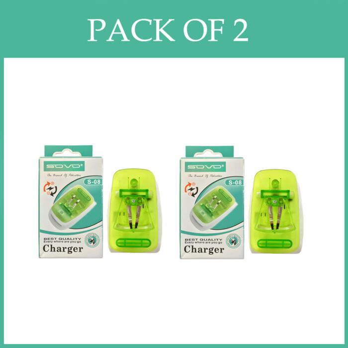 Pack Of 2 SOVO S-08 Universal Battery Charger With LED Light - Image 2