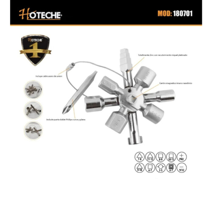 Hoteche 10-IN-1 Multifunctional Universal Key Tool - Image 6