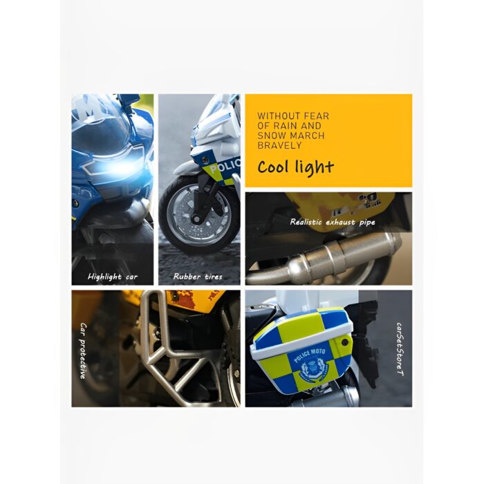 1:14 Friction Powered Alloy Die-Cast Motorbike With Cool Lights Effects And Music - Image 4