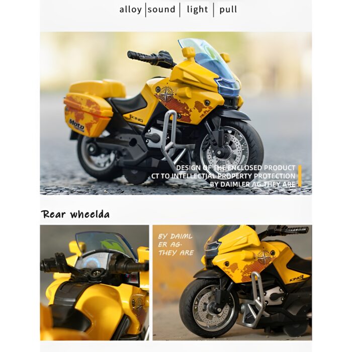 1:14 Friction Powered Alloy Die-Cast Motorbike With Cool Lights Effects And Music - Image 6