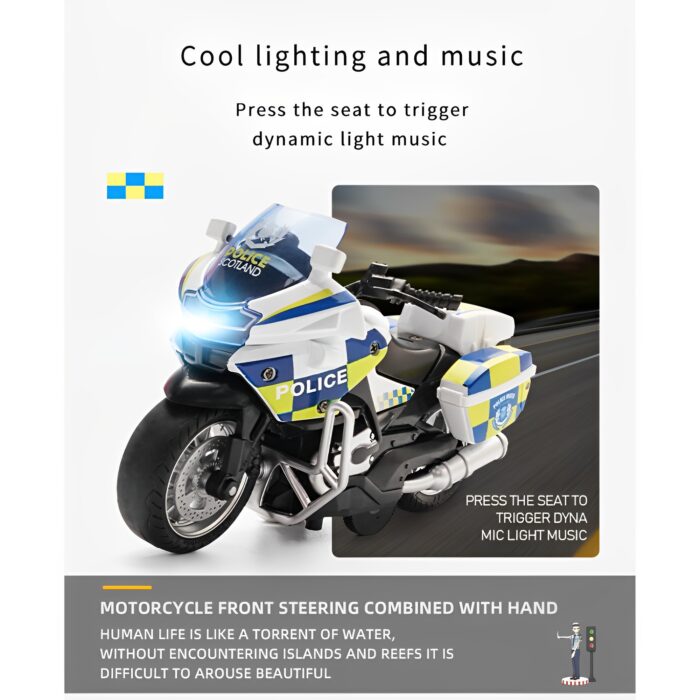 1:14 Friction Powered Alloy Die-Cast Motorbike With Cool Lights Effects And Music - Image 7