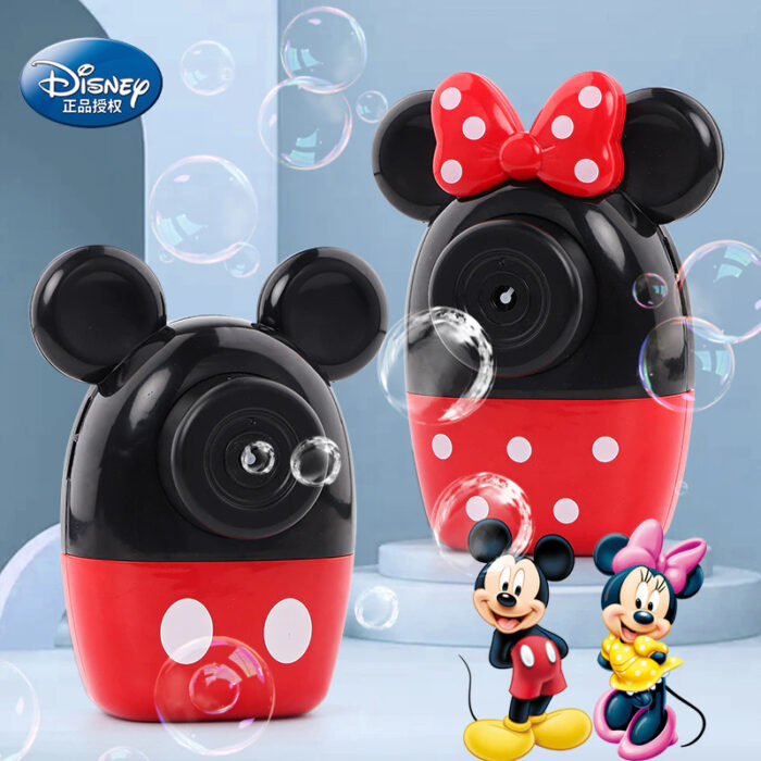 Disney Mickey Mouse Minnie Automatic Bubble Blowing Machine Lighting Music Kids Toy - Image 1