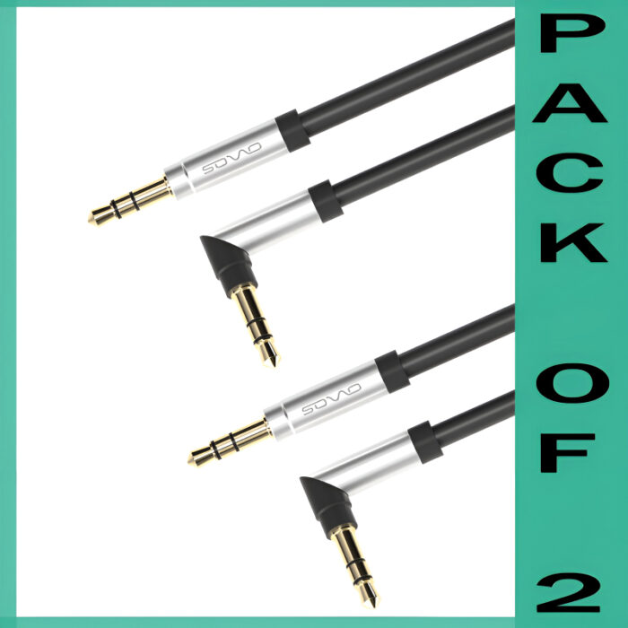 Pack of 2, Sovo Moco SOX-805 3.5mm AUX Cables, High Fidelity Sound, 1.5m Length - Image 3