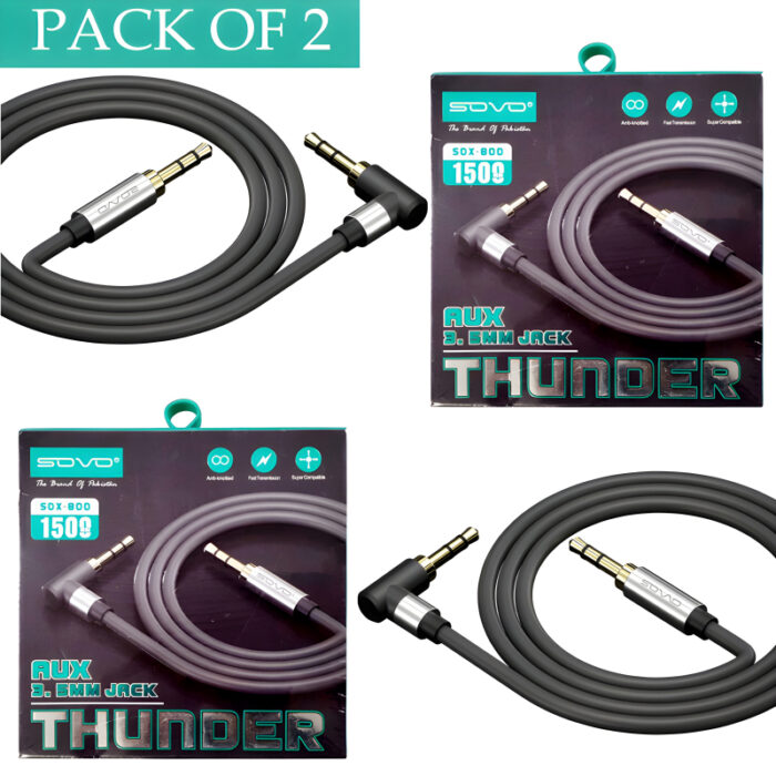 Sovo SOX-800 Thunder Super Fast Transmission Anti-Knotted Aux Cable - Image 3