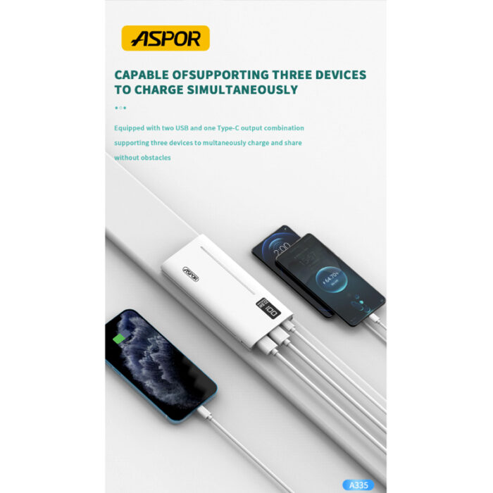 ASPOR A335 10000mAh with 22.5W PD, Super Fast Charging, LED Display Power Bank - Image 9