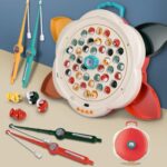 Fishing Multifunctional 3in1 Hero Magnetic Fish Game Electric Musical Rotating Board Kids Toy