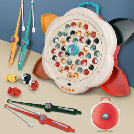 Fishing Multifunctional 3in1 Hero Magnetic Fish Game Electric Musical Rotating Board Kids Toy