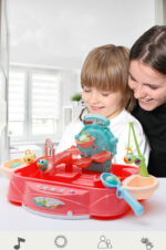 Fishing Kids Rotating Fish Game Plastic Parent-Child Interactive Table Games Hand-Eye Coordination Toys