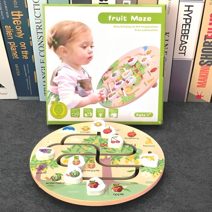 Montessori Fruit Maze & Assemble Wooden Puzzle Set For Toddlers - Image 1