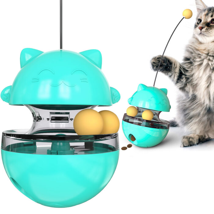 Cat Treat Dispenser Fun Tumbler Pets Slow Food Entertainment Adjustable Snack Mouth Toys For Pet - Image 1