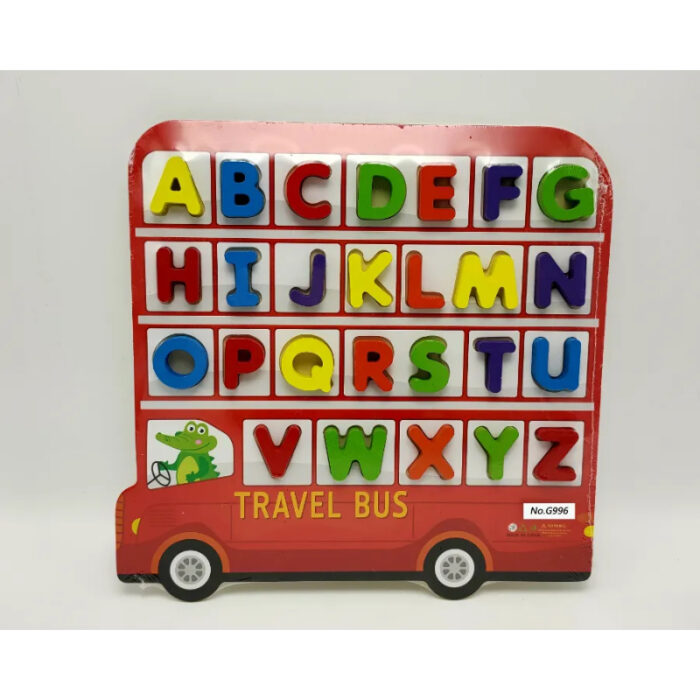 Wooden 3D Educational Alphabet Travel Bus For Early Learning - Image 5