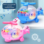 Transparent Gear Helicopter 360 Degree Revolve Action, Flashing Lights With Music Toy For Kids