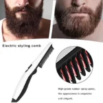 Rechargeable Hair Curler Beard Shawl Comb Multi functional Hair Straightener Comb Brush - Imported - Image 4