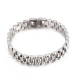 Durable Elegant Geometric Stainless Steel Bracelet with Zircon Accent - Image 5