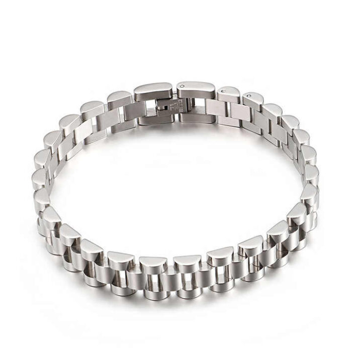 Durable Elegant Geometric Stainless Steel Bracelet with Zircon Accent - Image 5