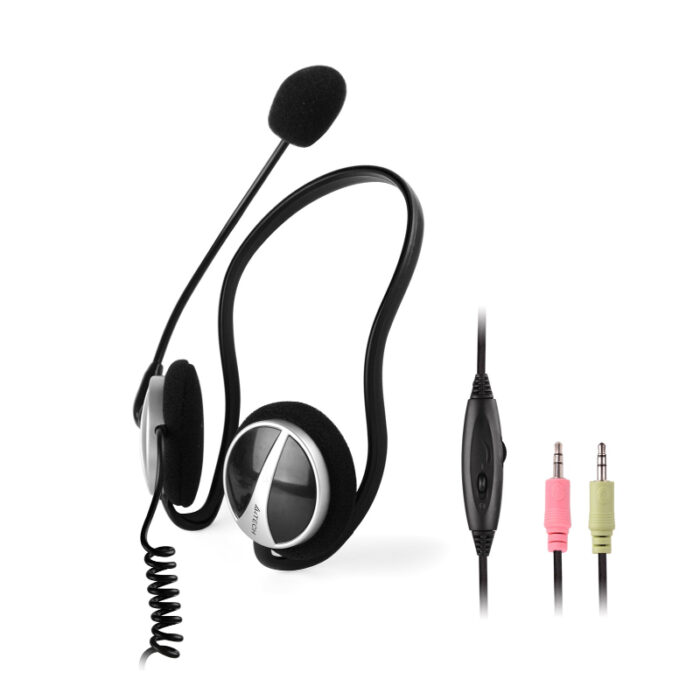 A4 Tech HS-5P Ultra-Light Behind-the-Neck Stereo Headset with Noise-Cancelling Mic – Crystal Clear Sound & Tangle-Free Design - Image 1