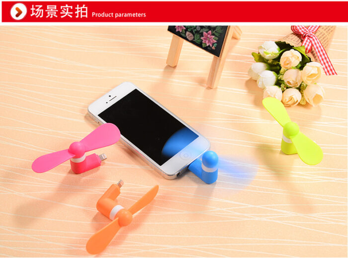 Summer Hot 2 in 1 Mini USB Fan Portable Fan for Mobile Phone Computer , Power bank Air Cooling Fan Android   (random color) - Image 1