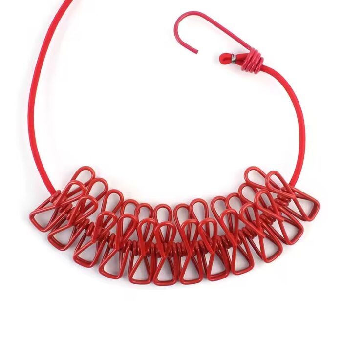 Multi Functional Portable Drying Rope with 12 Clips and 2 Hooks, Travel Clothesline Rope Clothes - Image 5