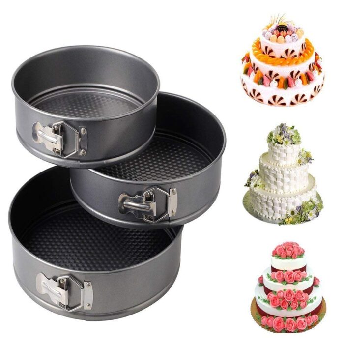 3 Pcs 18cm/20cm/22cm Round Non Stick Spring Form Cake Mold Baking Pan - Image 7