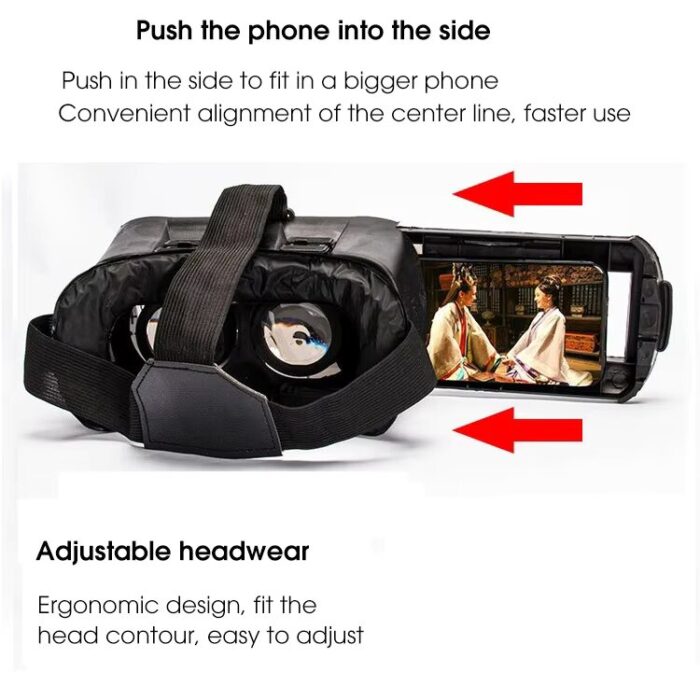 VR Box - 3D Virtual Reality Box with remote | Adjustable Head Strap 3D VR Headset For phone - Image 9