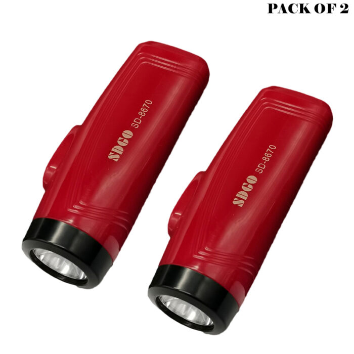 Pack Of 2 SD-8670 Portable Super Bright USB Rechargeable Multifunction Flashlights - Image 9