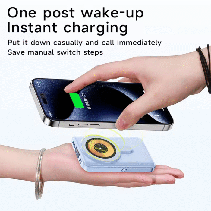 Wireless Charger Magnetic & Built-in Cables 66W Fast Charging Portable Power Bank 10000mAh (Random Color) - Image 11