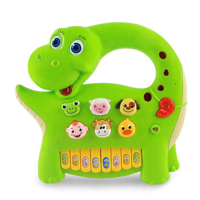 Cute Happy Dinosaur Piano With Light And Sound Creative Toy For Kids - Image 6