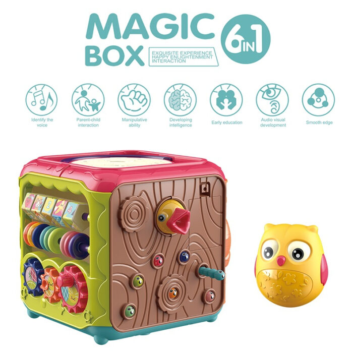 6 In 1 Educational Magic Box Hexahedral Drum Baby Toy - Image 1