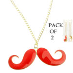Chic Charm Set Of 2 Mustache Pendants With Golden Chains - Image 6