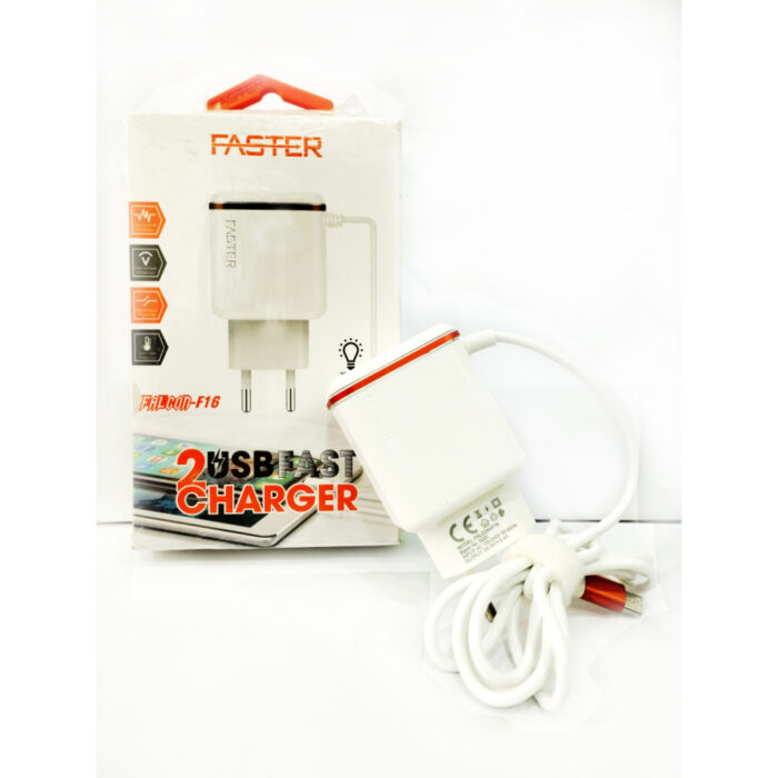 Falcon-F16 2 Ports USB 2.4A Fast Charger With Overcharging Protection - Image 1