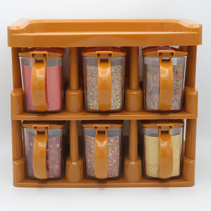 Spice Rack Tier Set With 6 Spice Jars - Image 4
