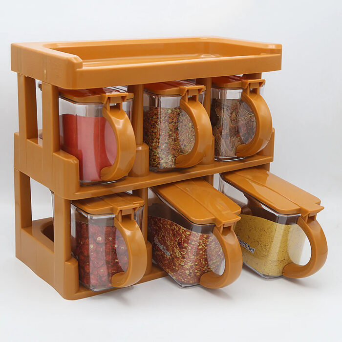 Spice Rack Tier Set With 6 Spice Jars - Image 1