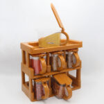 Spice Rack Tier Set With 6 Spice Jars - Image 3