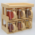 Spice Rack Tier Set With 6 Spice Jars - Image 2