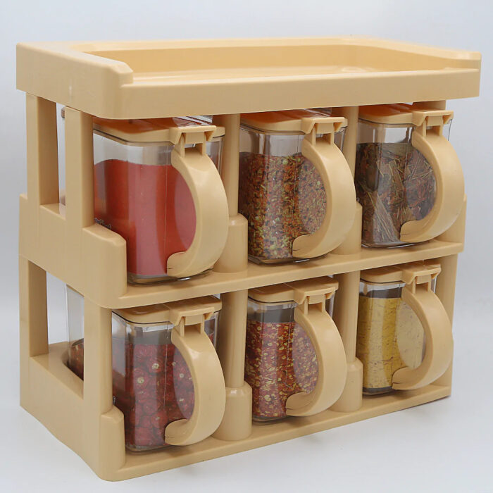Spice Rack Tier Set With 6 Spice Jars - Image 2