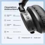 Joyroom JR-OH1 Wireless Bluetooth Headphones with Noise-Cancelling Microphone, Lightweight Design, and 10-Hour Playback Time - Image 7