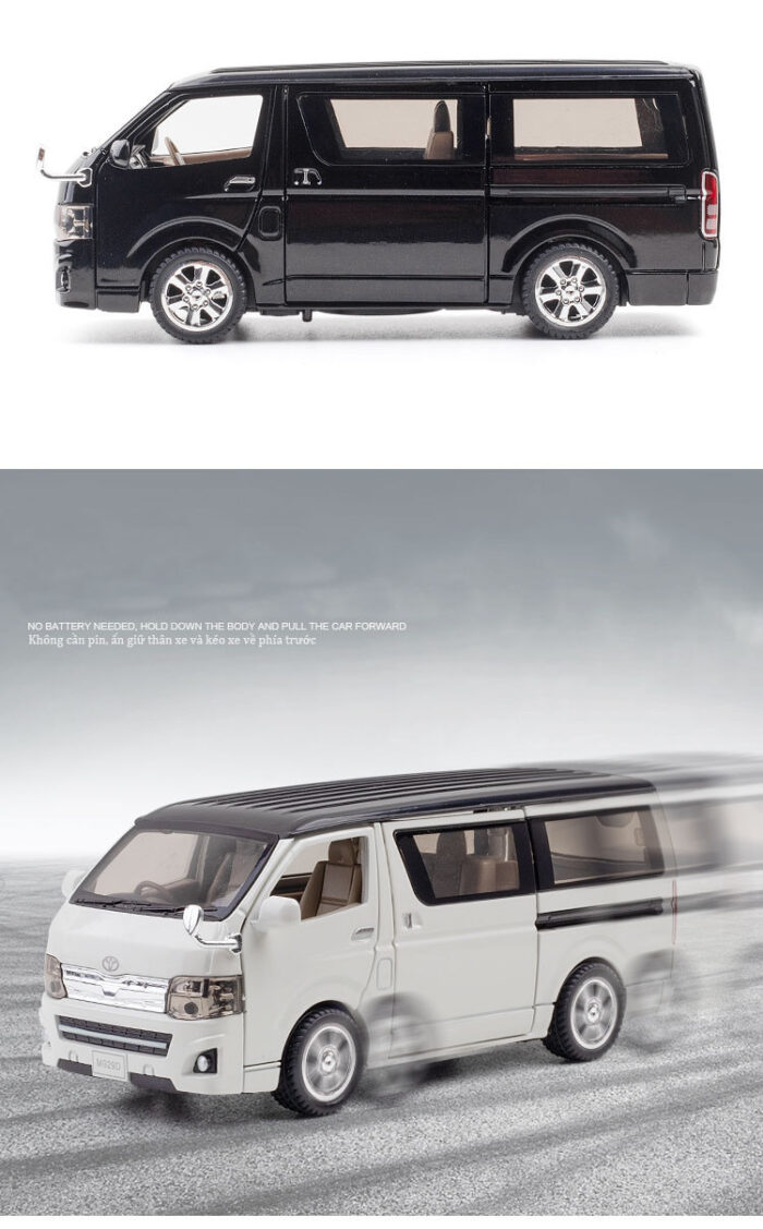 High Simulation 1:32 Toyota Hiace Alloy Die-Cast Model MPV Vehicle With Sound And Light - Image 9