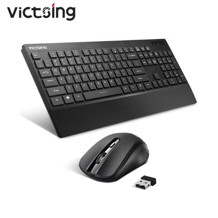 PC132a Wireless Keyboard And Mouse Combo 104-Keys Keyboard With Chiclet Keys Palm Rest And Mouse For PC Laptop - Image 1