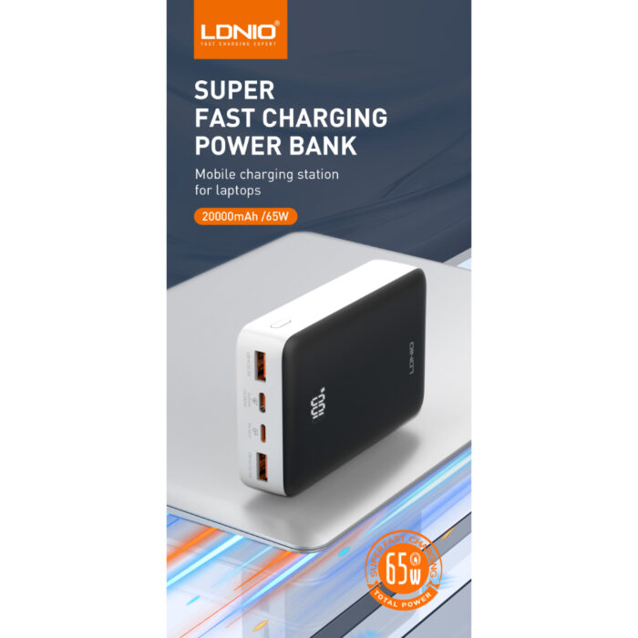 LDNIO PQ27 20,000mAh 65W High-Capacity Power Bank with Fast Charging Technology - Image 1