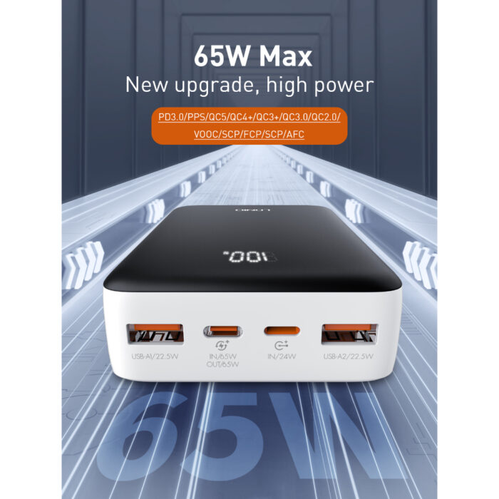 LDNIO PQ27 20,000mAh 65W High-Capacity Power Bank with Fast Charging Technology - Image 2