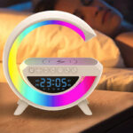 BT-3401 LED Display Wireless Phone Charger Bluetooth Speaker With Seven Color Selections, Alarm Clock, FM Radio - Image 4