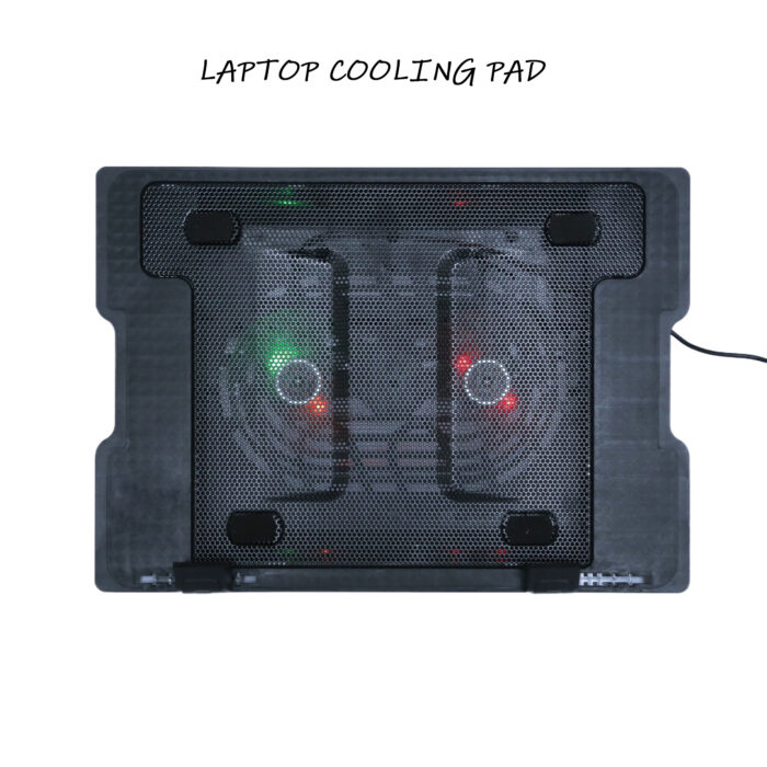 Portable And Powerful Dual Fan Laptop Cooling Pad With Adjustable Stand And LED Backlit - Image 1
