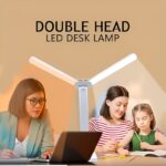 Foldable Double Head Reading LED Desk Lamp | 3 Levels Dimmable Touch Table Night Light - USB Rechargeable (Random color)
