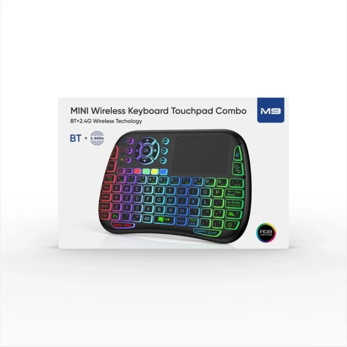 M9 Bluetooth Mini Wireless Keyboard 7 Backlit 2.4G Air Mouse Remote Touchpad - Image 1