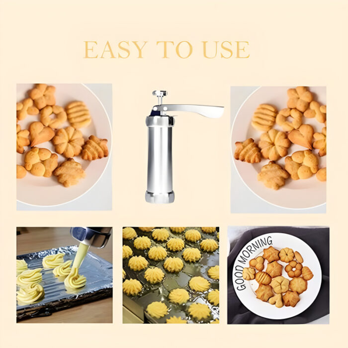 Multi-Pattern Cookie Press Machine DIY Biscuit Maker With 20 Disc Shapes And Stencils - Image 14