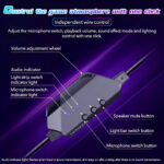 GH601 Machenike 7.1 Surround Sound RGB Gaming Wired USB Headset with Noise-Canceling Microphone, 50mm Drivers, Mute Option, and Software Support - Image 5