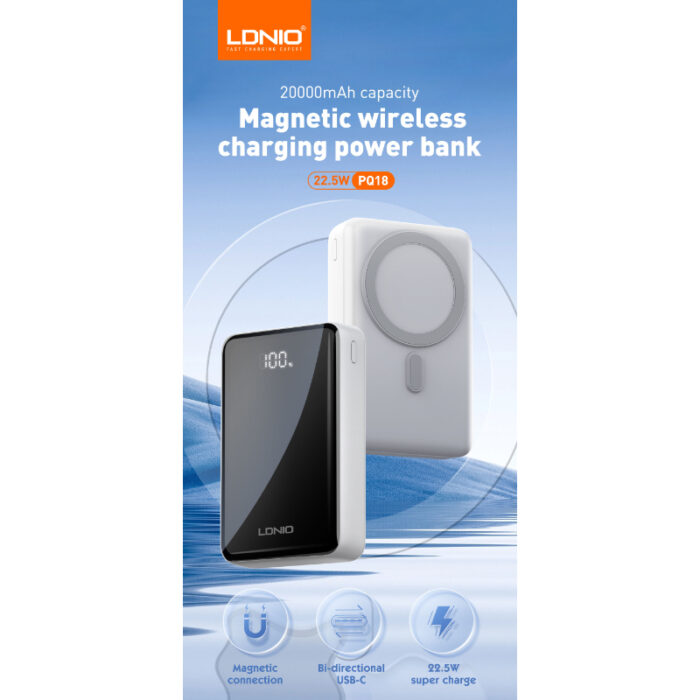 LDNIO PQ18 20000mah Magnetic Wireless High Capacity Charging Power bank - Image 7