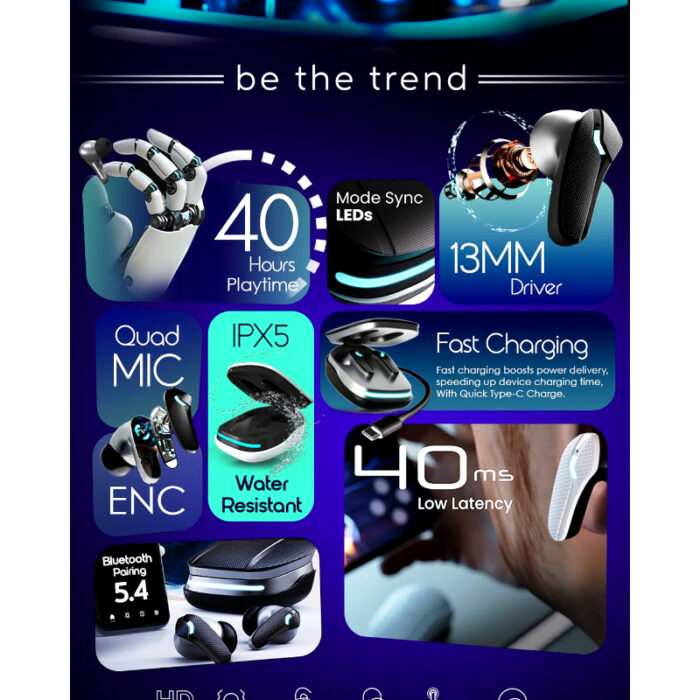 Dany Matrix Airdots 400 - True Wireless Earbuds with Quad Mic ENC, Gaming Mode & 40H Playtime - Image 13